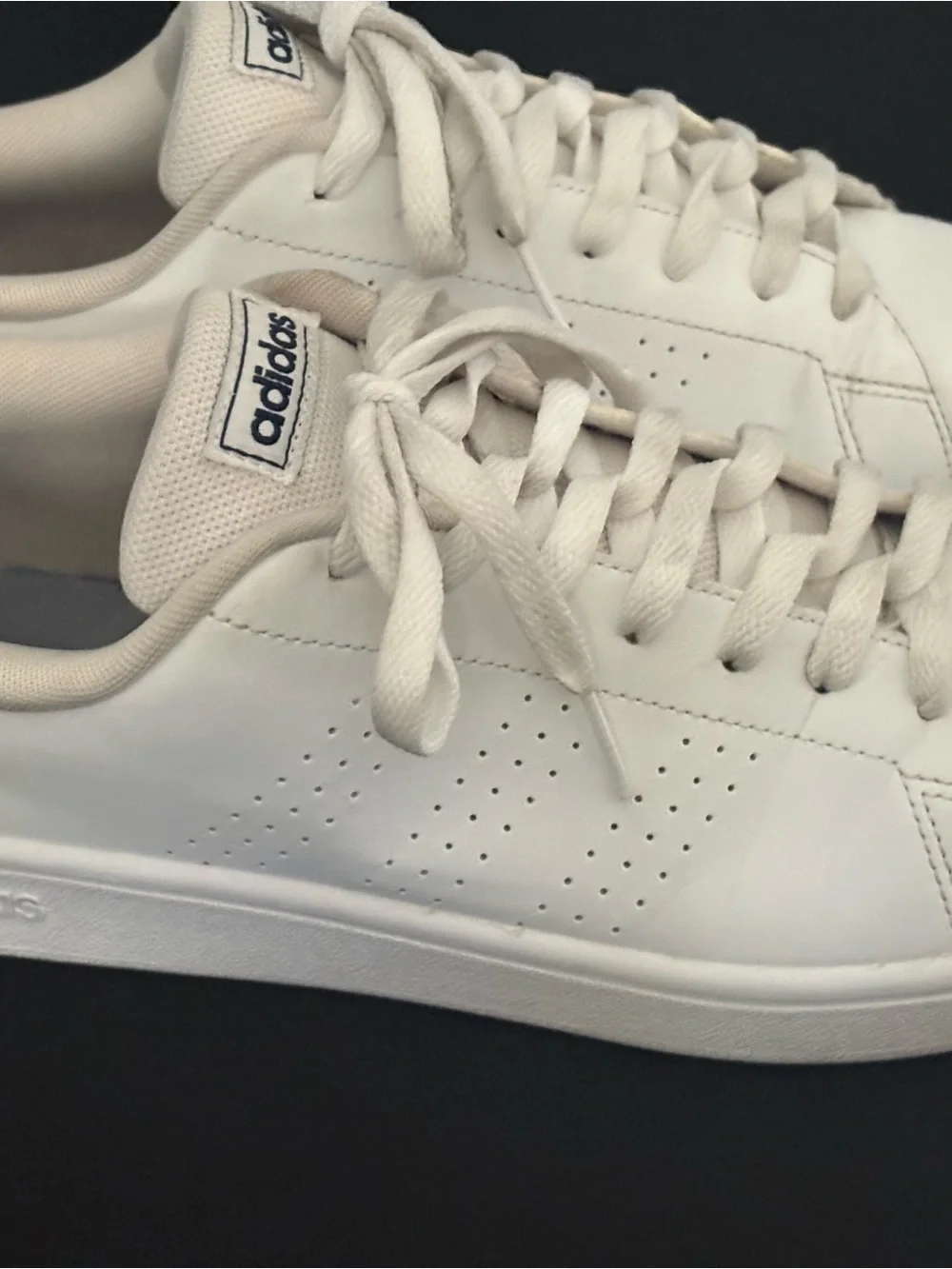 adidas White Low-Top Men's Leather Sneakers